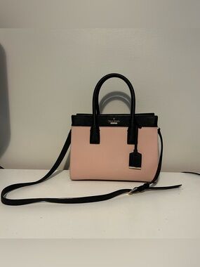 Kate Spade Colorblock Satchel in blush, black & tan